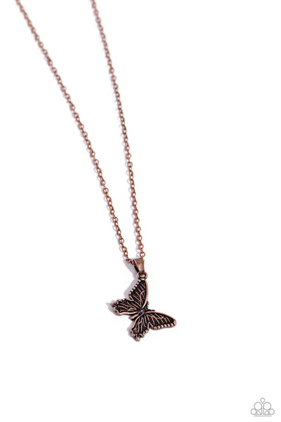 Paparazzi Midair Magic Butterfly Copper Necklace