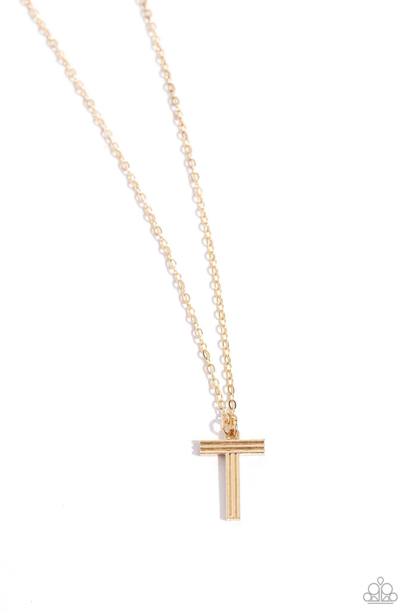 Paparazzi 
Leave Your Initials - Gold - T Necklace