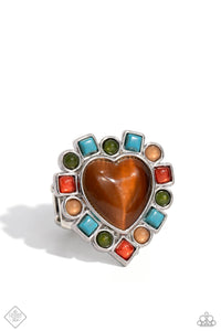 Coming SOON Paparazzi 
Desertscape Decadence - Brown Heart Ring