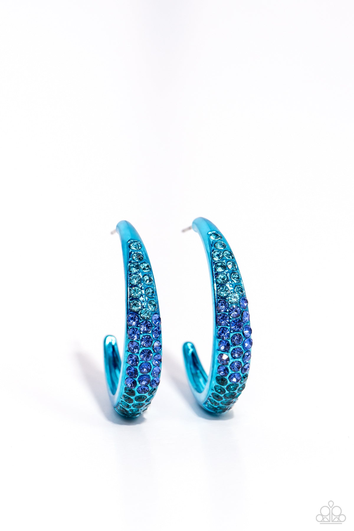 Obsessed with Ombré - Blue Hoop Earrings