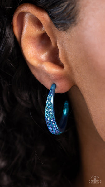 Obsessed with Ombré - Blue Hoop Earrings