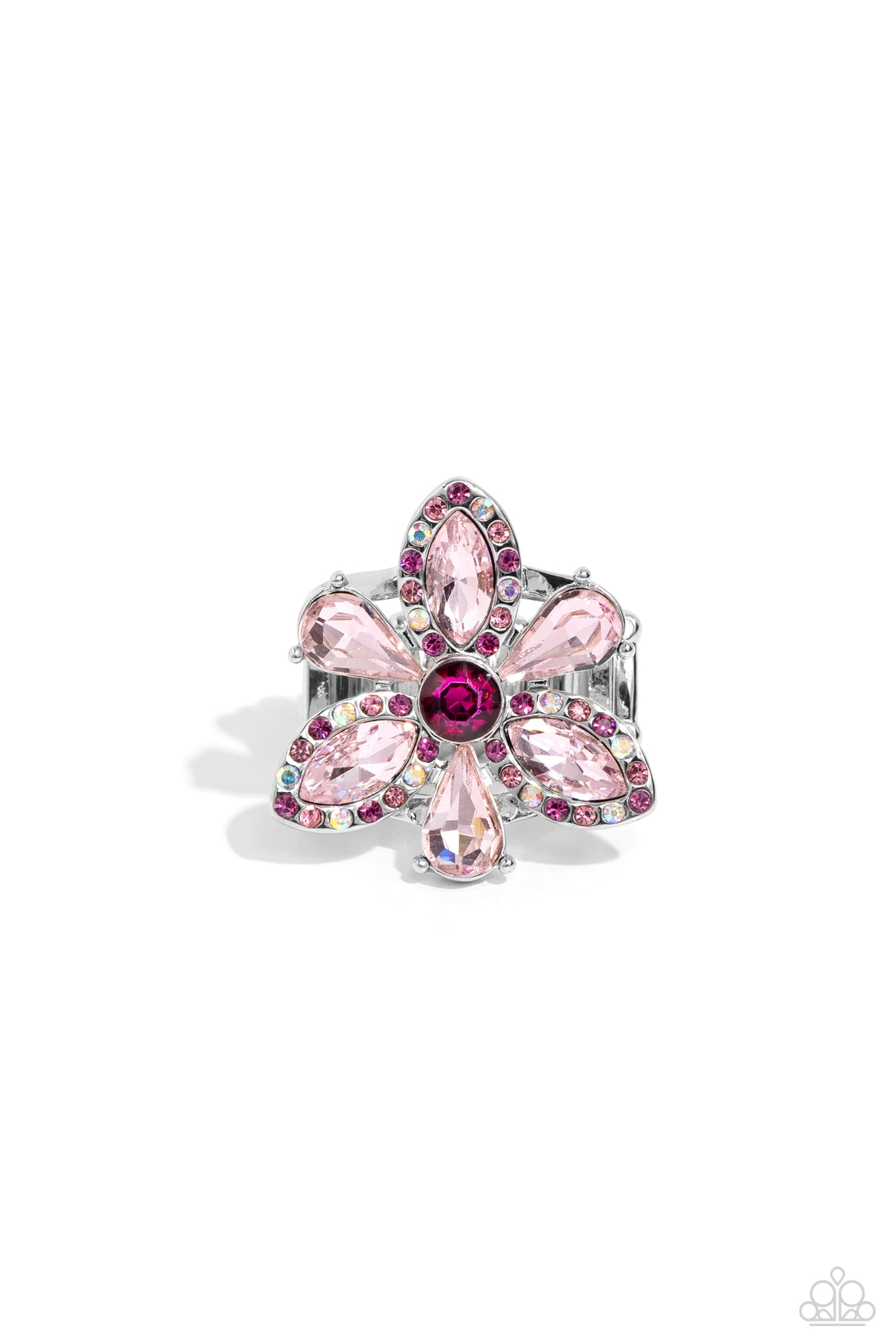 Paparazzi Blazing Blooms - Pink Flower Ring