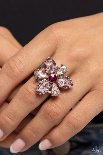 Paparazzi Blazing Blooms - Pink Flower Ring