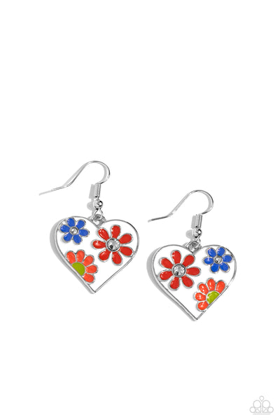 Paparazzi Generously Groovy - White Heart Earrings