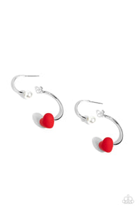 Paparazzi Romantic Representative - Red Heart Earrings