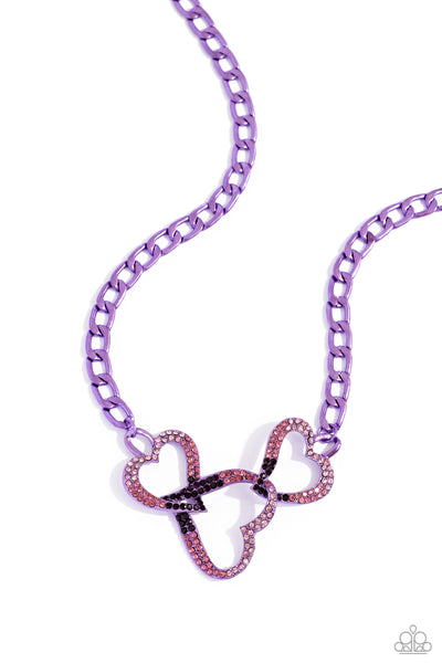 Paparazzi Eclectically Enamored - Purple Heart Necklace