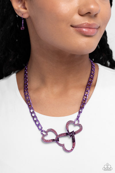 Paparazzi Eclectically Enamored - Purple Heart Necklace