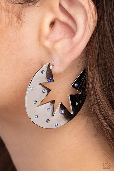 Paparazzi Starry Sensation - Blue Iridescent Earrings