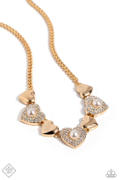 Paparazzi Ardent Antique - Gold Heart Necklace