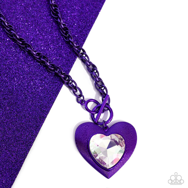 Paparazzi Modern Matchup - Purple Heart Necklace