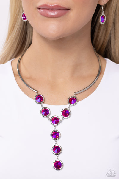 Paparazzi Cheers to Confidence - Pink UV Necklace