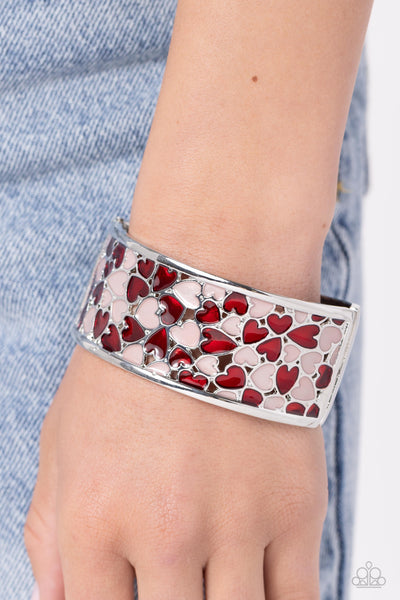 Paparazzi Penchant for Patterns - Red Heart Bracelet