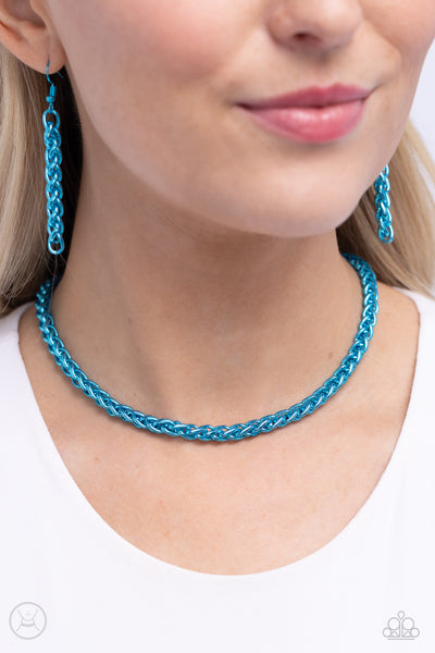 Paparazzi Braided Battalion - Blue Necklace