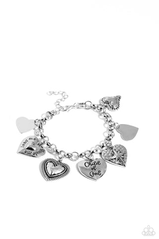 Paparazzi Child of God - Silver Heart Charm Bracelet