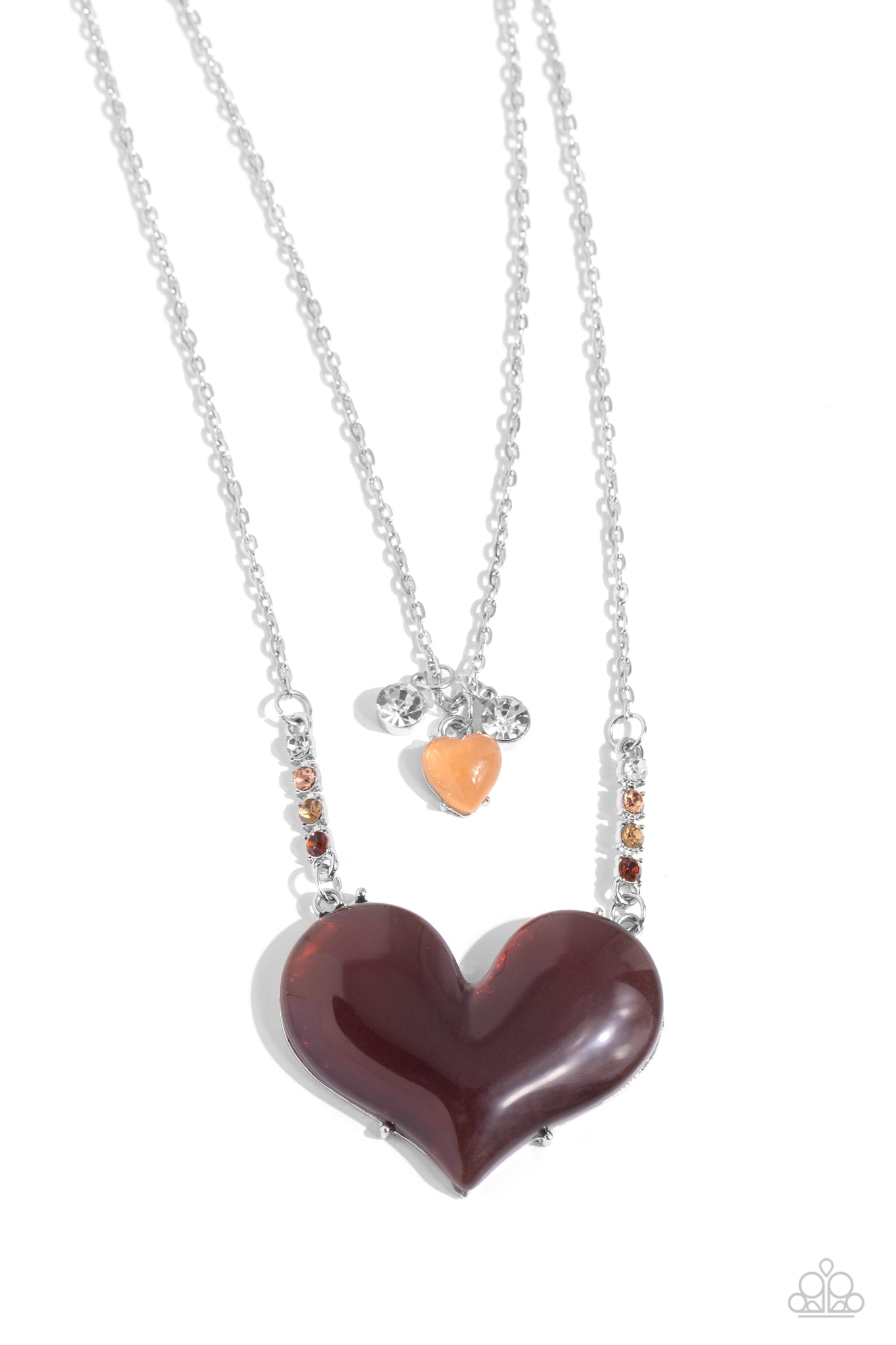 Paparazzi Heart-Racing Paparazzi Recognition - Brown Heart Necklace