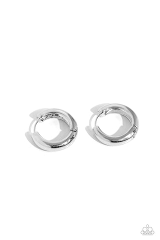 Paparazzi Simply Sinuous - Silver Mini Hoop Earrings