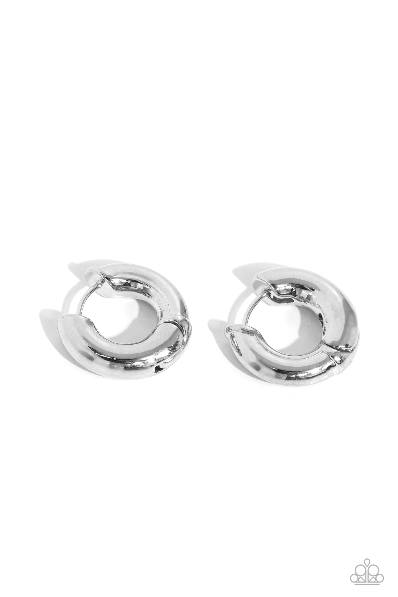 Paparazzi Textured Theme - Silver Mini Hoop Earrings