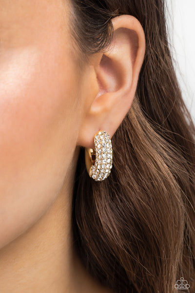 Paparazzi Combustible Confidence - Gold Mini Hoop Earrings