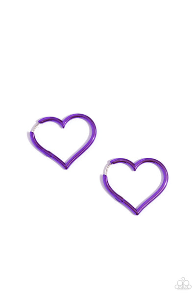 Paparazzi Loving Legend - Purple Heart Earrings