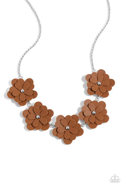 Paparazzi Balance of FLOWER - Brown Necklace