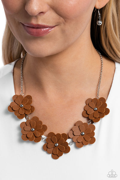 Paparazzi Balance of FLOWER - Brown Necklace