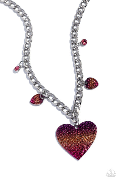 Paparazzi For the Most HEART - Pink Heart Necklace