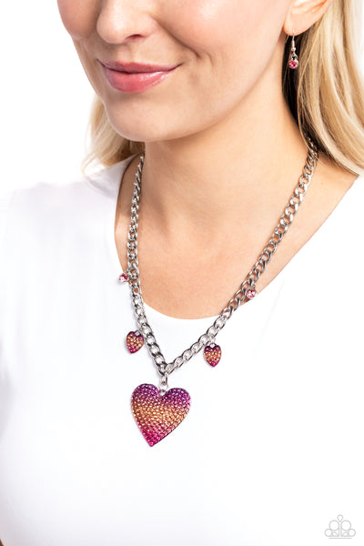 Paparazzi For the Most HEART - Pink Heart Necklace