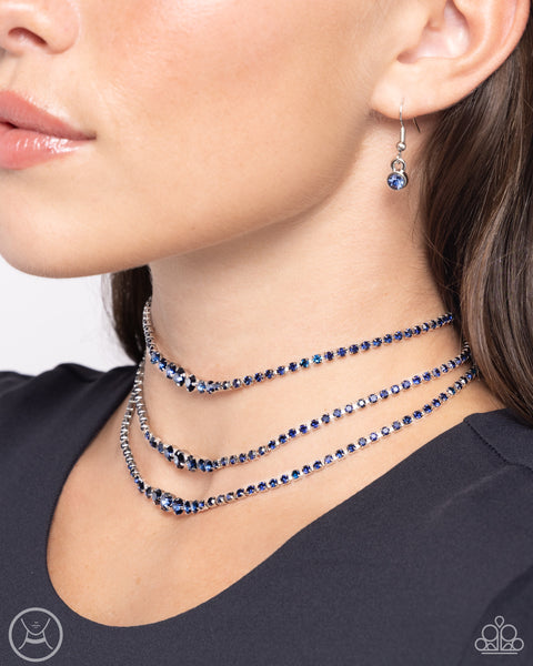 Paparazzi Dynamite Debut - Blue Choker Necklace