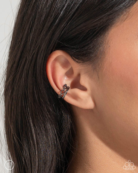 Paparazzi Barbell Beauty - Ear Cuff Black  Earrings