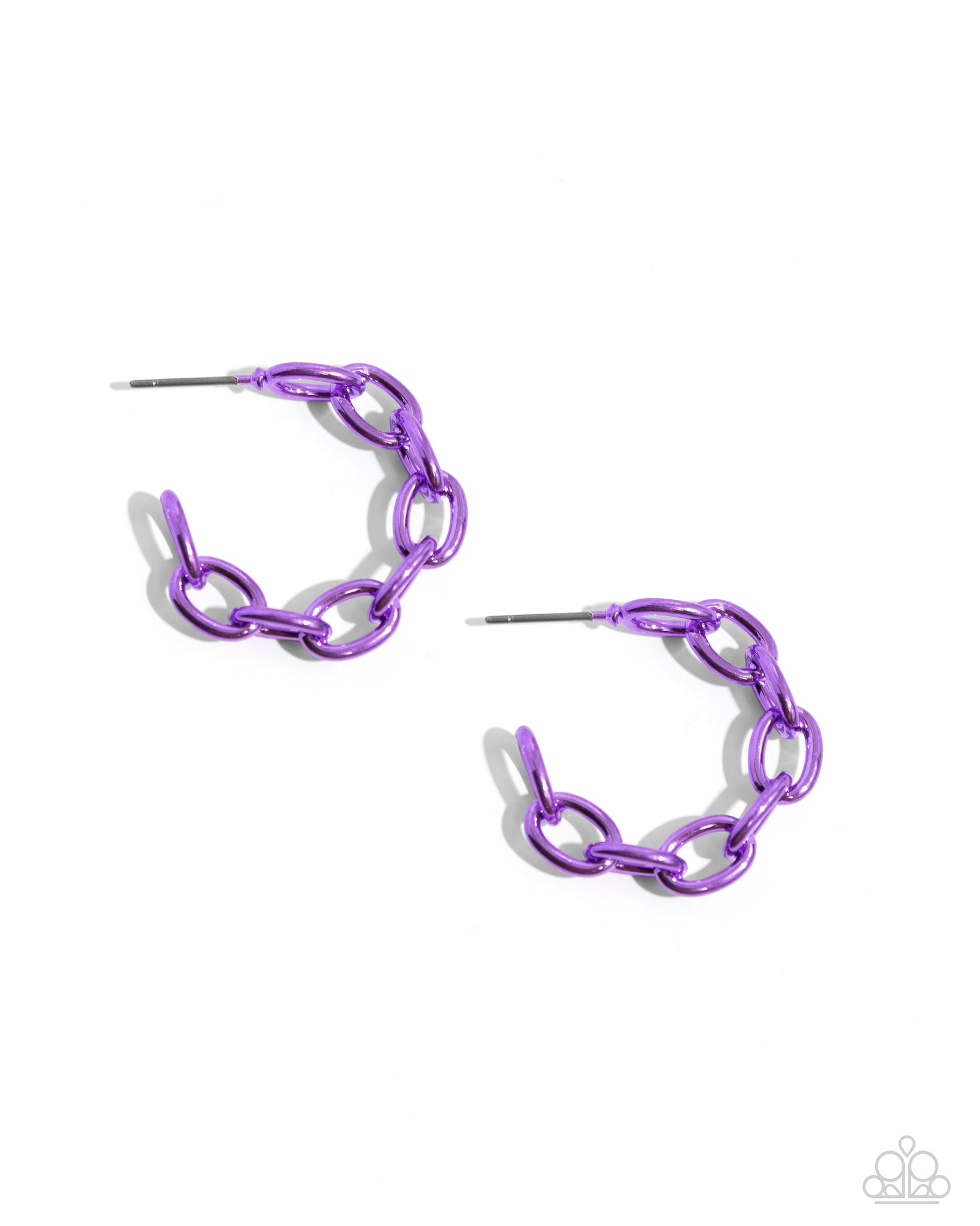 Urban Colorful Cameo - Purple Hoop Earrings