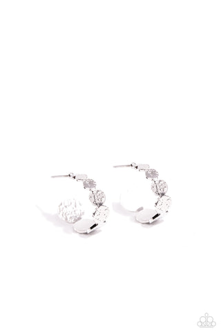 Textured Tease - Silver Mini Hoop Earrings