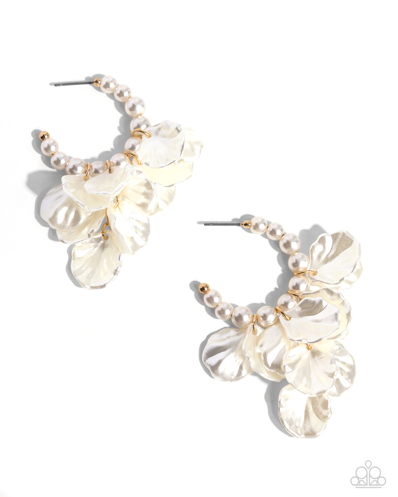 Paparazzi Frilly Feature Mini Hoop Pearl Gold Mini Earring