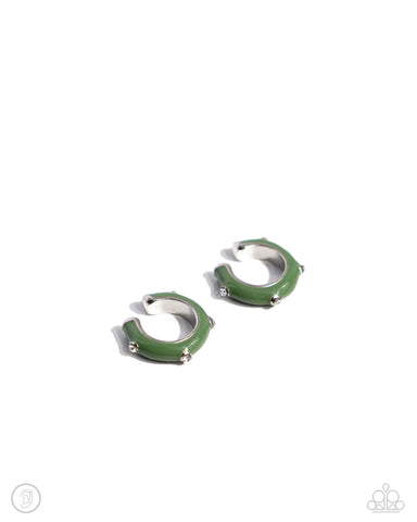 COMING SOON Paparazzi Coastal Color - Green Mini Hoop Earrings