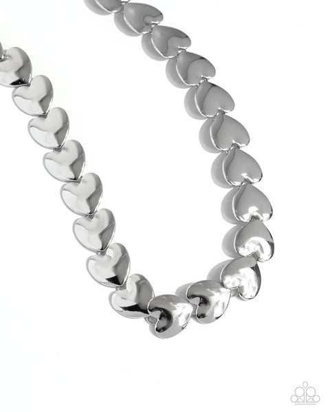 Paparazzi Heirloom Hearts - Silver Heart Necklace