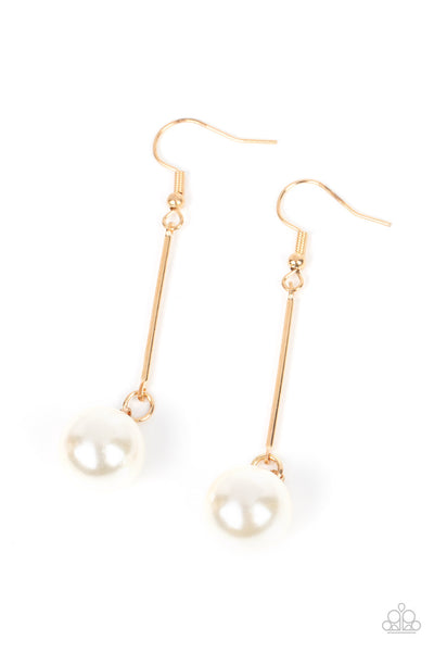 Paparazzi Pearl Redux - Gold Pearl Earrings