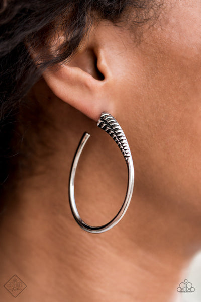 Paparazzi Fully Loaded Silver Hoop Earrings