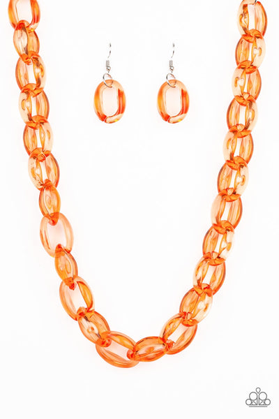 Paparazzi Ice Queen - Orange Necklace