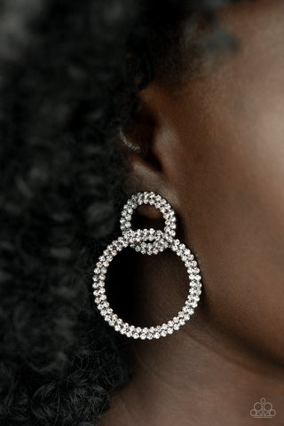 Paparazzi Intensely Icy - December LOP Black Earrings