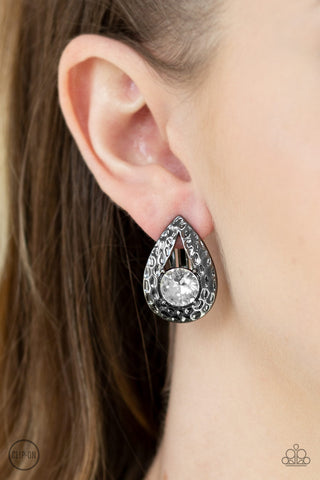 Paparazzi Elite Edge Black Clip on Earrings