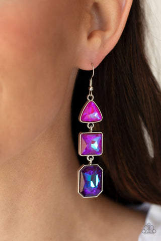 Paparazzi Cosmic Culture - Purple Iridescent Earrings