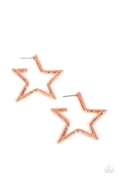 Paparazzi All-Star Attitude - Copper Earrings