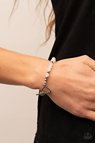 Paparazzi Following My Heart - White Bracelet