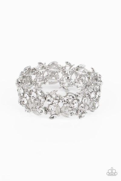 Paparazzi Feathered Finesse -White Bracelet