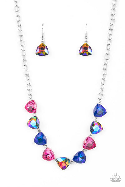 Paparazzi Dreamy Drama - Blue Iridescent Necklace