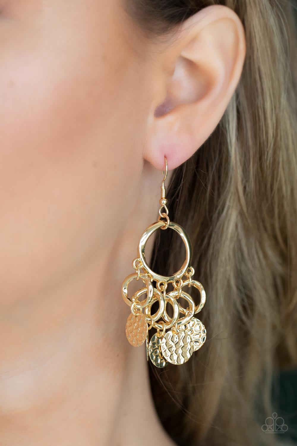 Paparazzi Partners in CHIME Gold Earrings