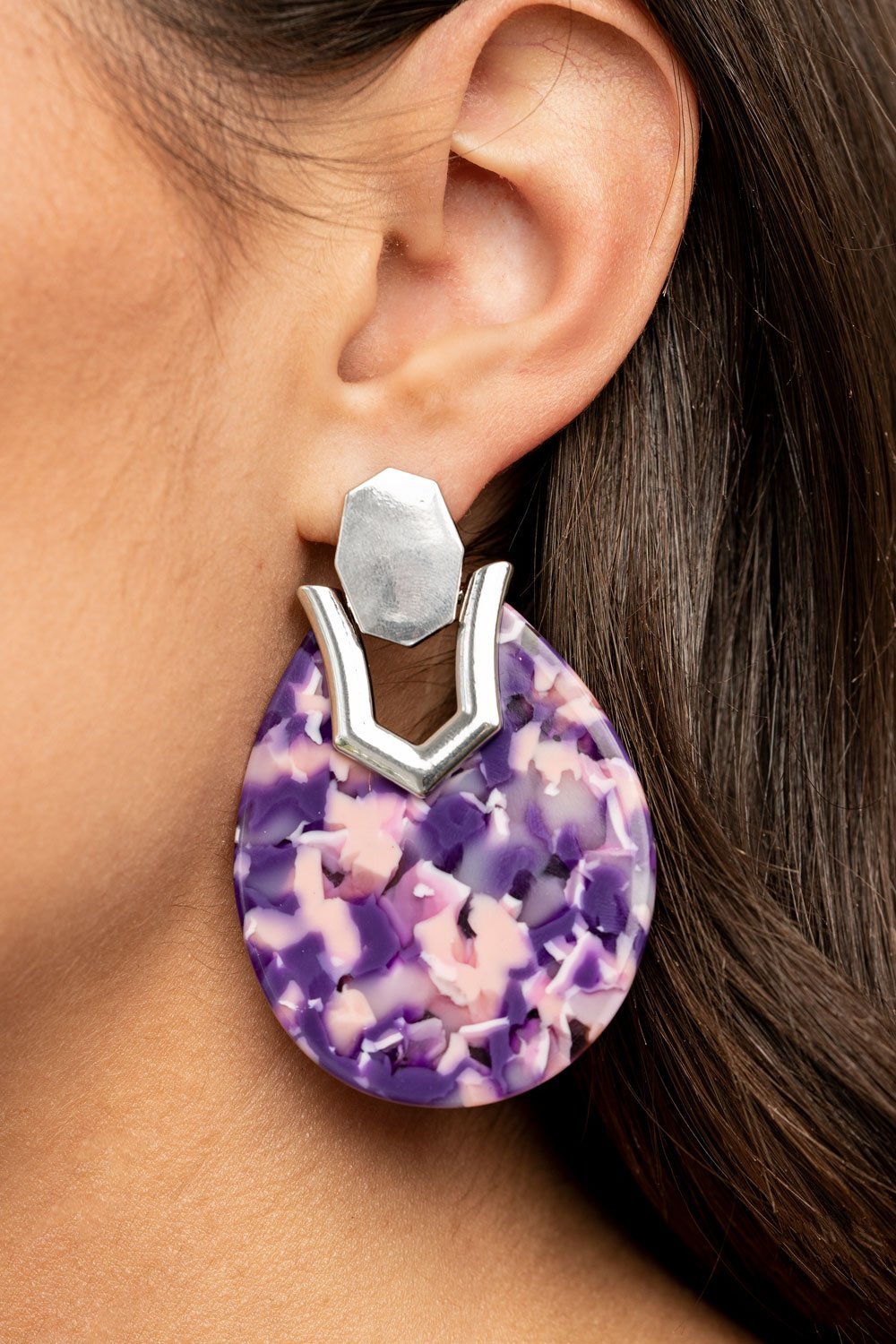 Paparazzi HAUTE Flash - Purple Earrings