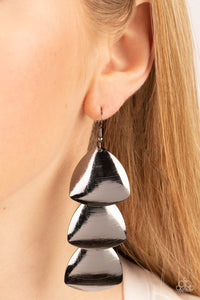 Paparazzi Modishly Metallic - Black Earrings