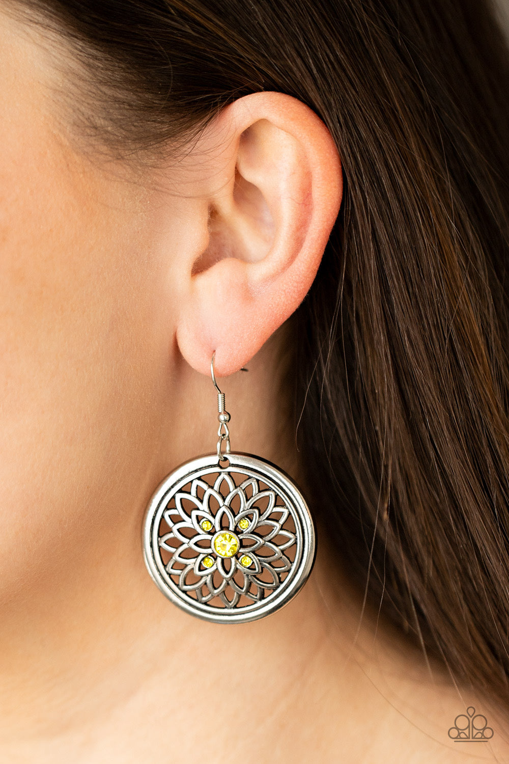 Paparazzi Mega Medallions - Yellow Earrings