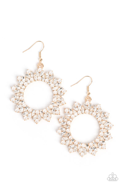 Paparazzi Combustible Couture - Gold Pearl Earrings