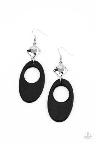 Paparazzi Retro Reveal Black Earrings